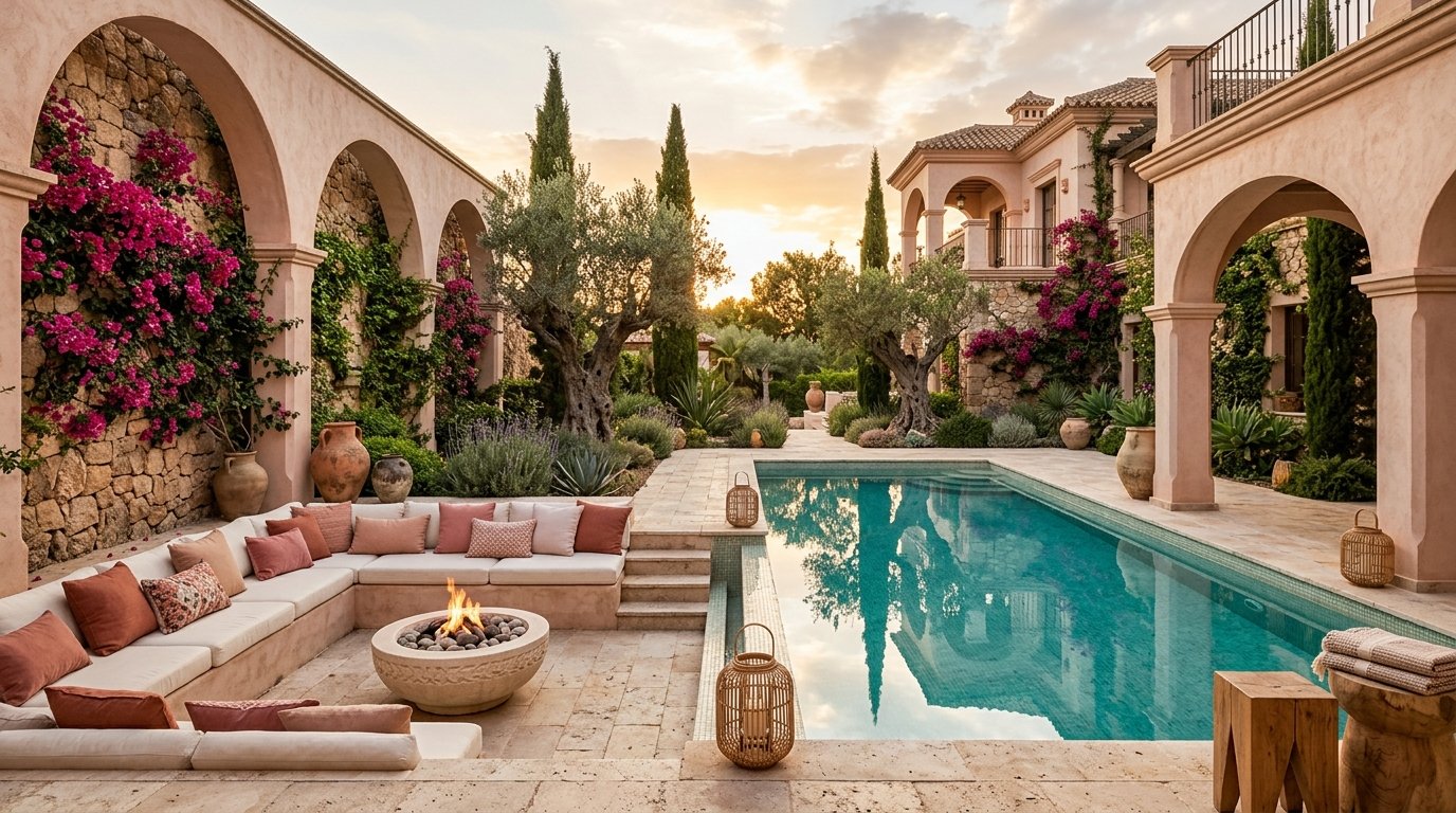 Designing the Mediterranean Courtyard: From Olive Amphoras to Twilight Fire Bowls